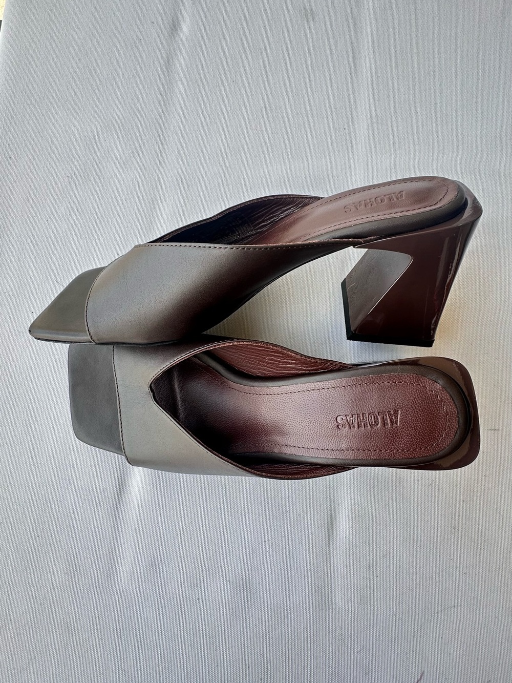 Alohas Seychelles Women's Brown Leather Square-Toe Mule Size 37 - Picture 4 of 11